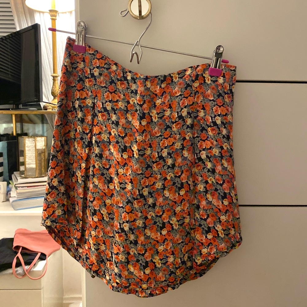 Reformation floral mini skirt